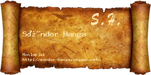 Sándor Hanga névjegykártya